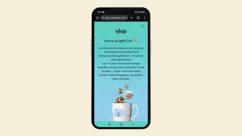 Die Tasse mit integriertem Fotoalbum für Bilder & Videos zu speichern