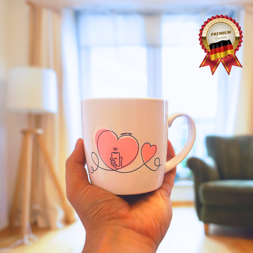 Die Tasse mit integriertem Fotoalbum für Bilder & Videos zu speichern