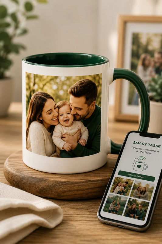 Die Tasse mit integriertem Fotoalbum für Bilder & Videos zu speichern (Copy)
